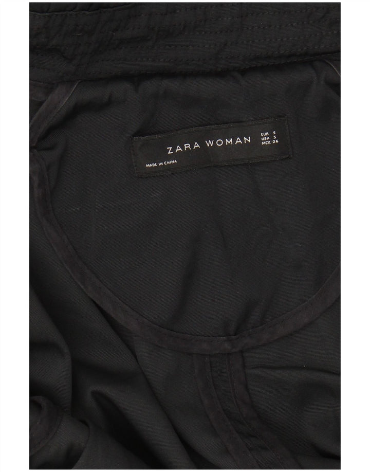 ZARA Γυναικείο μπουφάν Parka με κουκούλα UK 10 Small Black