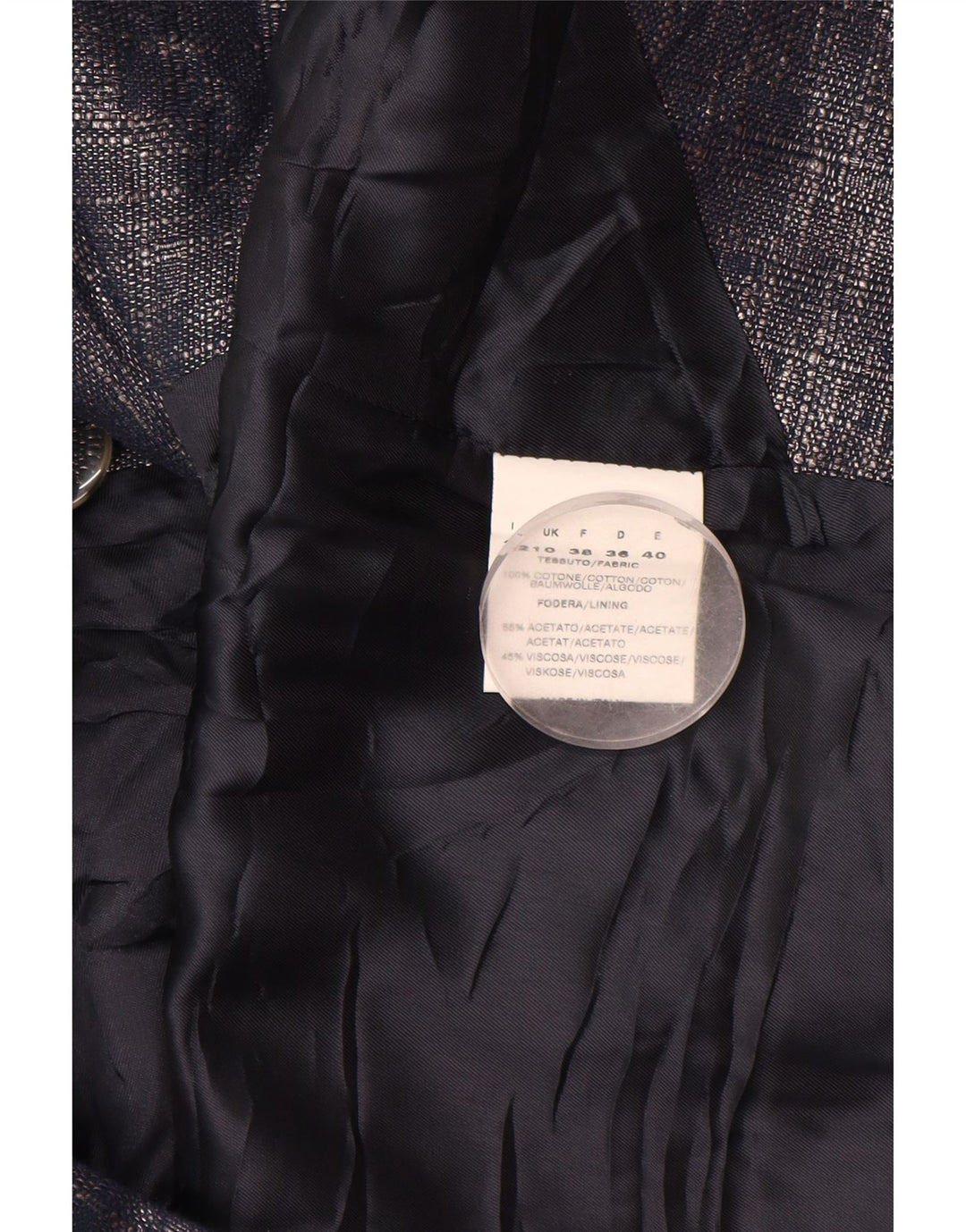 CINZIA ROCCA Γυναικείο σετ 1 κουμπιού 2 τεμαχίων UK 10 Small Navy Blue από βαμβάκι