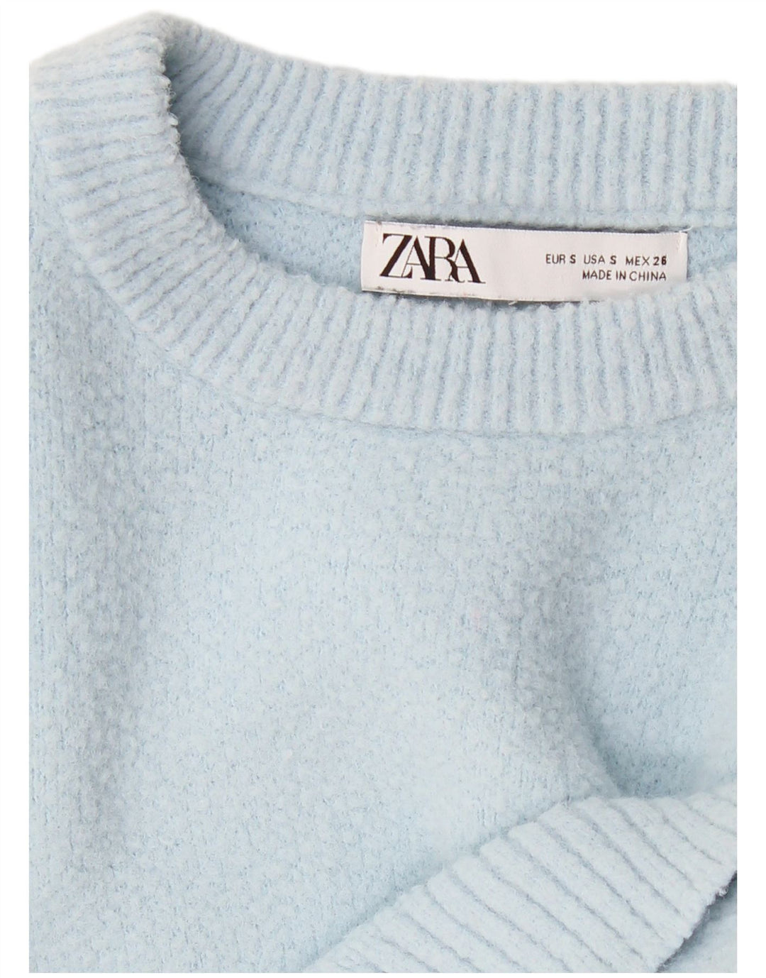 Γυναικείο πουλόβερ ZARA Crop Boat Neck Jumper UK 8 Small Blue