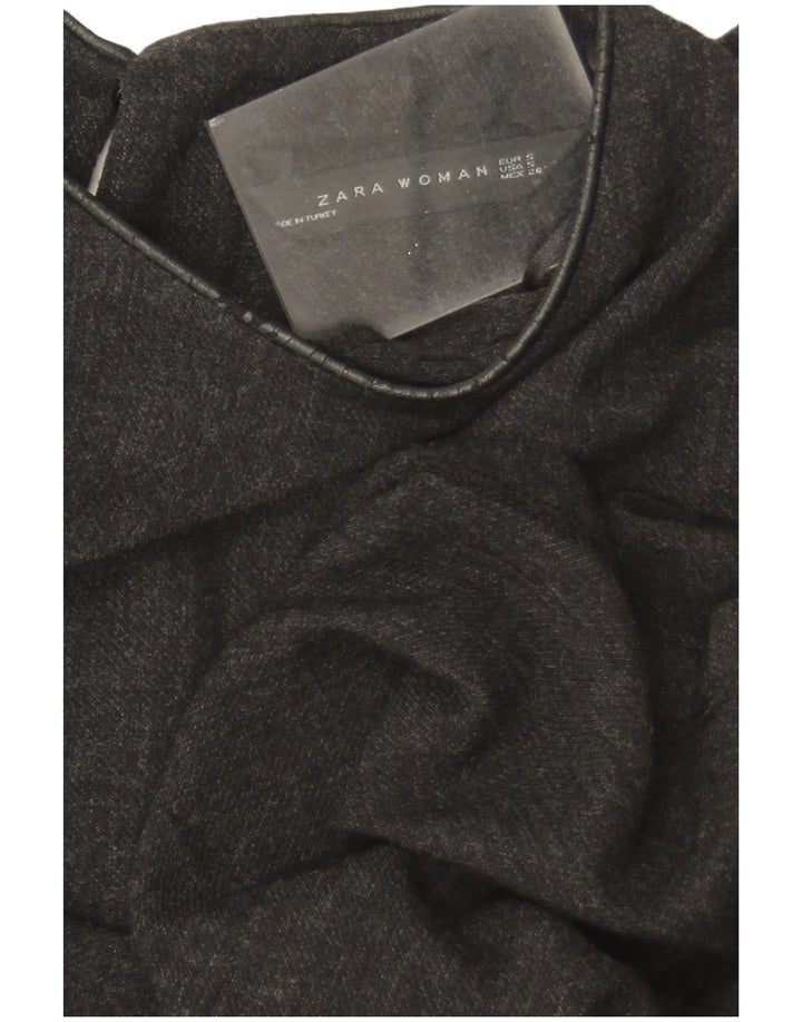 Zara Γυναικείο μακρυμάνικο φόρεμα A-Line UK 10 Small Grey