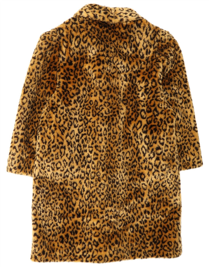 VINTAGE Γυναικείο πανωφόρι από ψεύτικη γούνα μεγάλου μεγέθους EU 40 Animal print μεσαίου καφέ