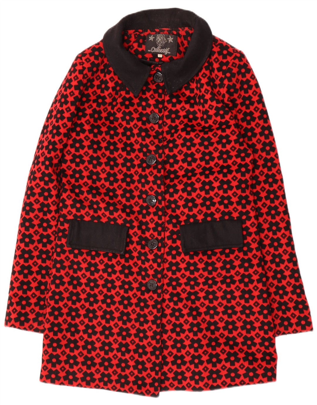 Συλλεκτικό γυναικείο παλτό UK 10 Small Red Polyester