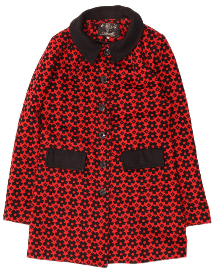 Συλλεκτικό γυναικείο παλτό UK 10 Small Red Polyester