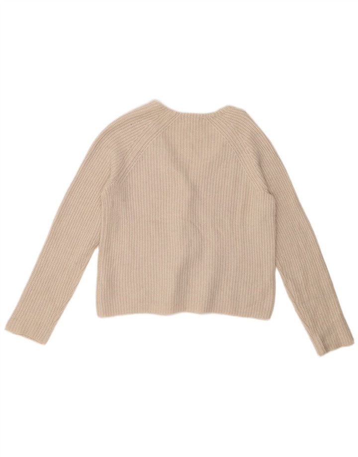 FAT FACE Γυναικείο πουλόβερ ζακέτα μεγάλου μεγέθους Crop UK 10 Small White Nylon