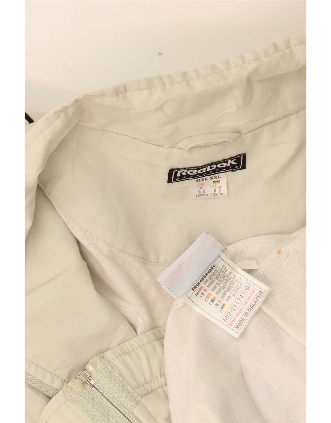 Ανδρική φόρμα Reebok Top Jacket 2XL White Polyester