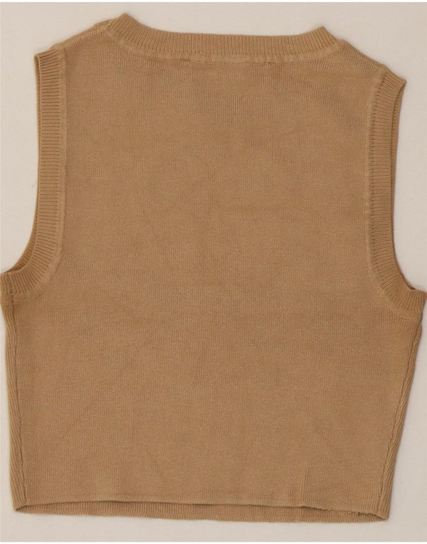 Zara Γυναικείο Crop Vest Top UK 10 Small Beige