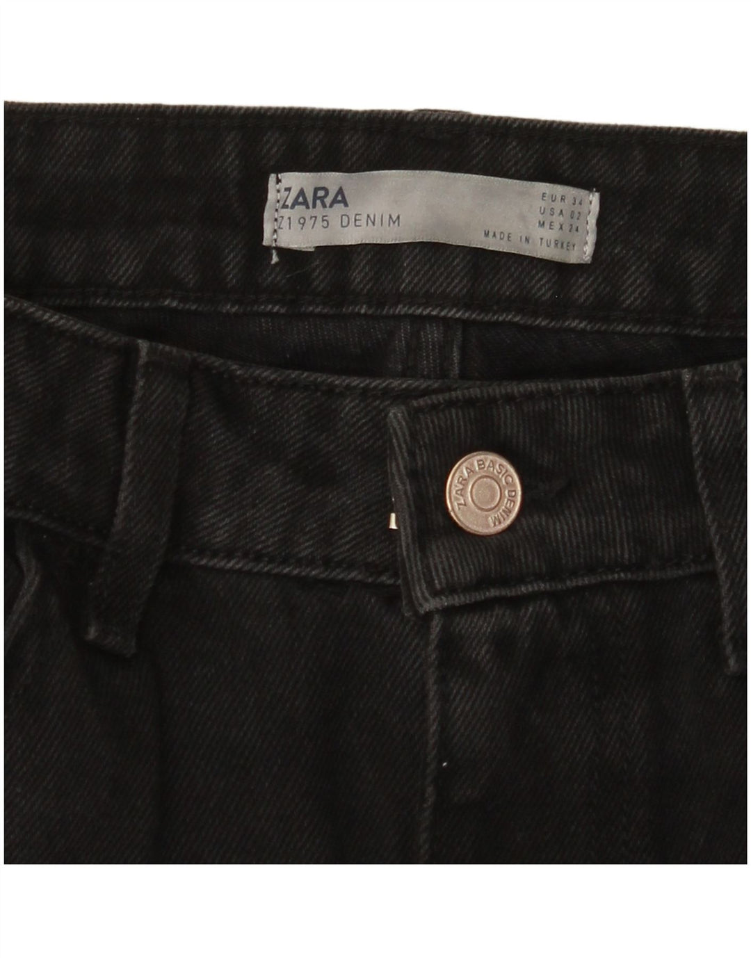 ZARA Γυναικείο τζιν κωνικό EU 34 2XS W24 L28 Μαύρο