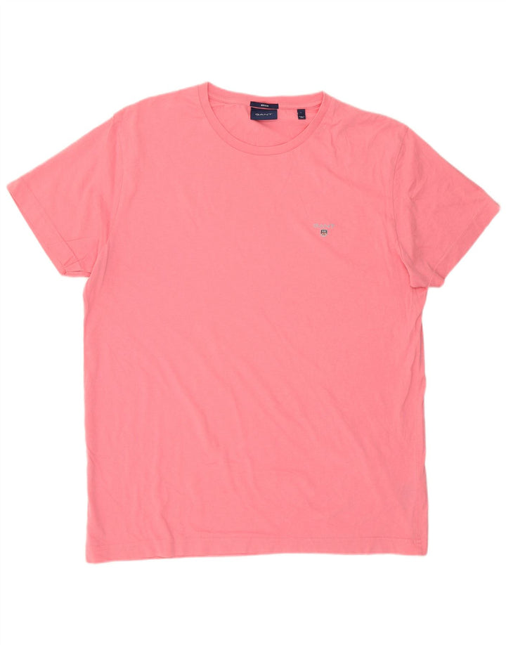 Ανδρικό T-Shirt Gant Regular Top μεγάλο ροζ βαμβακερό