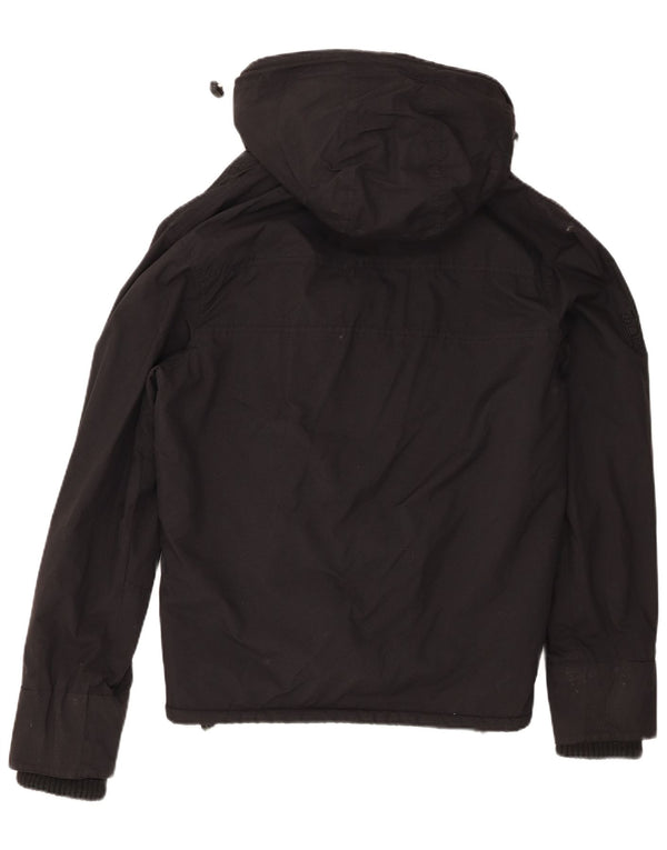 Superdry Ανδρικό Windcheater Hooded Windbreaker Jacket UK 40 Large Black Nylon