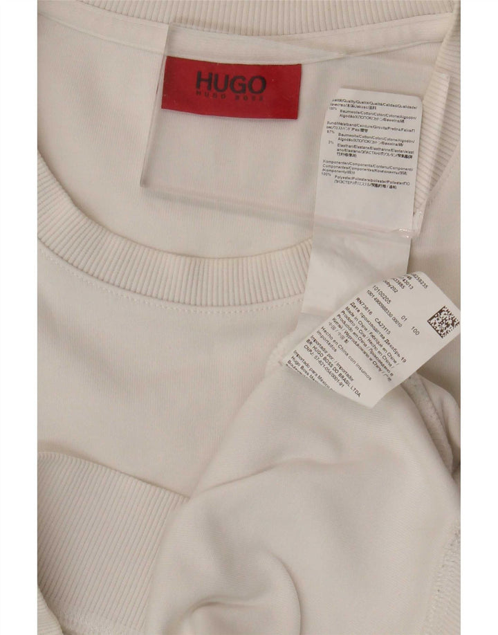 Ανδρικό γραφικό φούτερ Hugo Boss Jumper Small White Colourblock Βαμβακερό