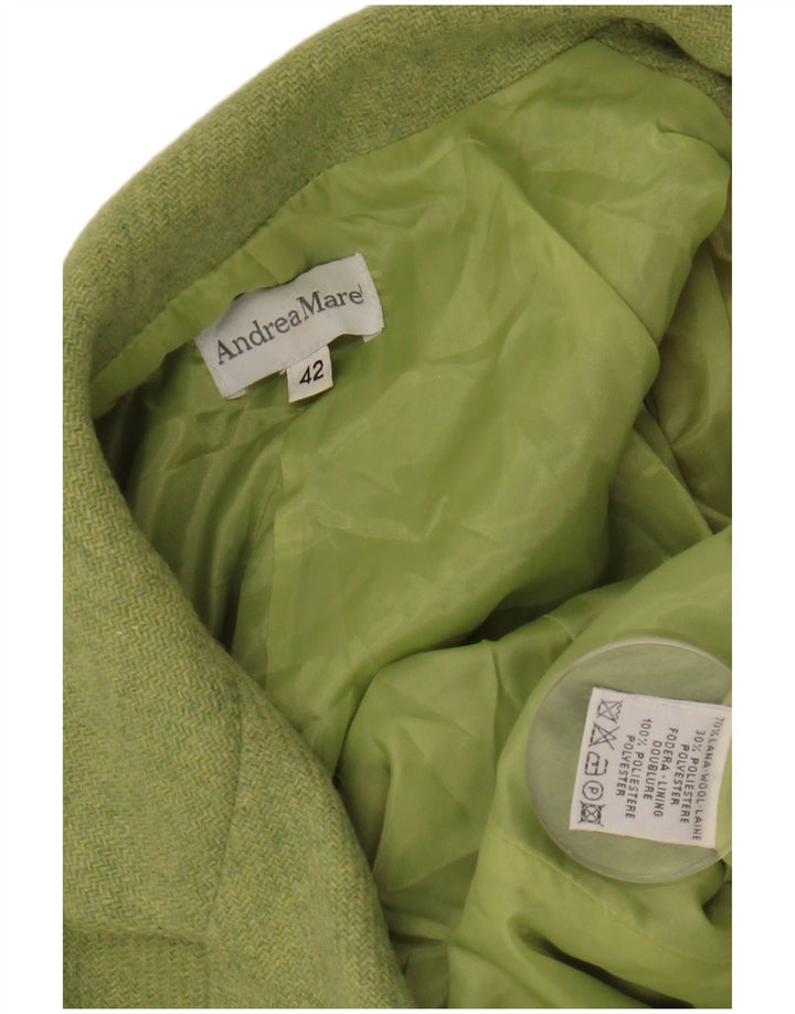 ANDREA MARE Γυναικείο μπουφάν 3 κουμπιών σακάκι IT 42 Μεσαίο πράσινο μαλλί