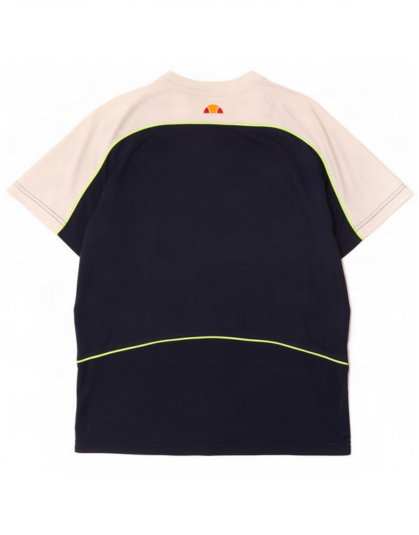 Ανδρικό γραφικό μπλουζάκι Ellesse Top Small Navy Blue Colorblock Πολυεστέρας