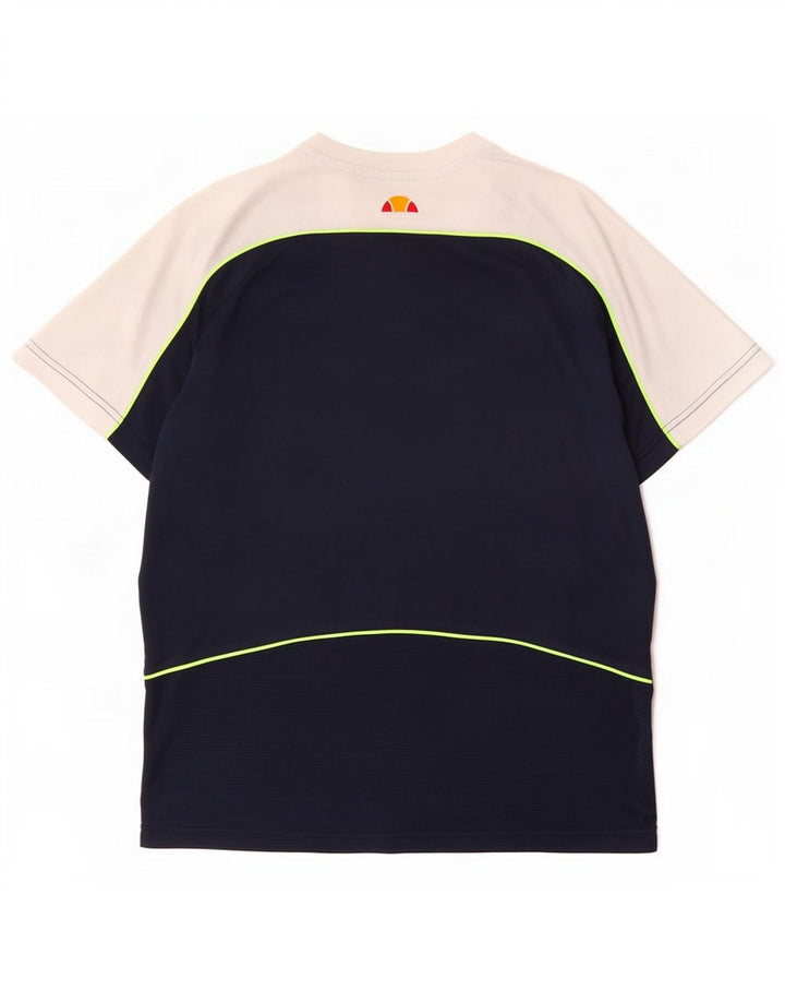 Ανδρικό γραφικό μπλουζάκι Ellesse Top Small Navy Blue Colorblock Πολυεστέρας
