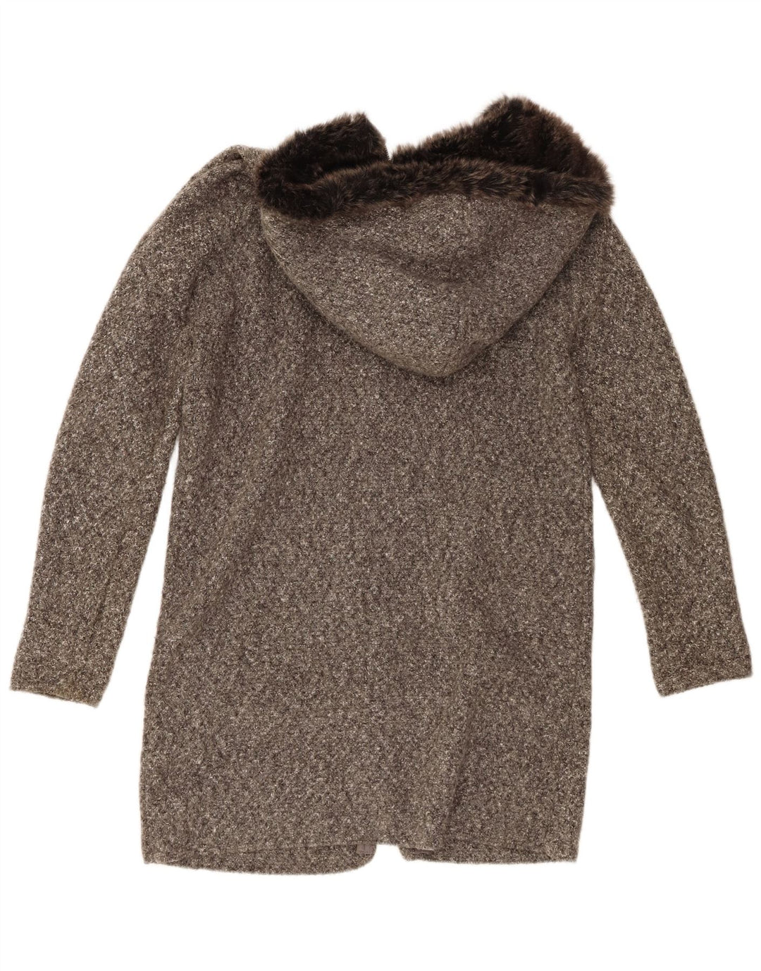 Zara γυναικείο πλεκτό πανωφόρι με κουκούλα UK 10 μικρές ακρυλικές ίνες