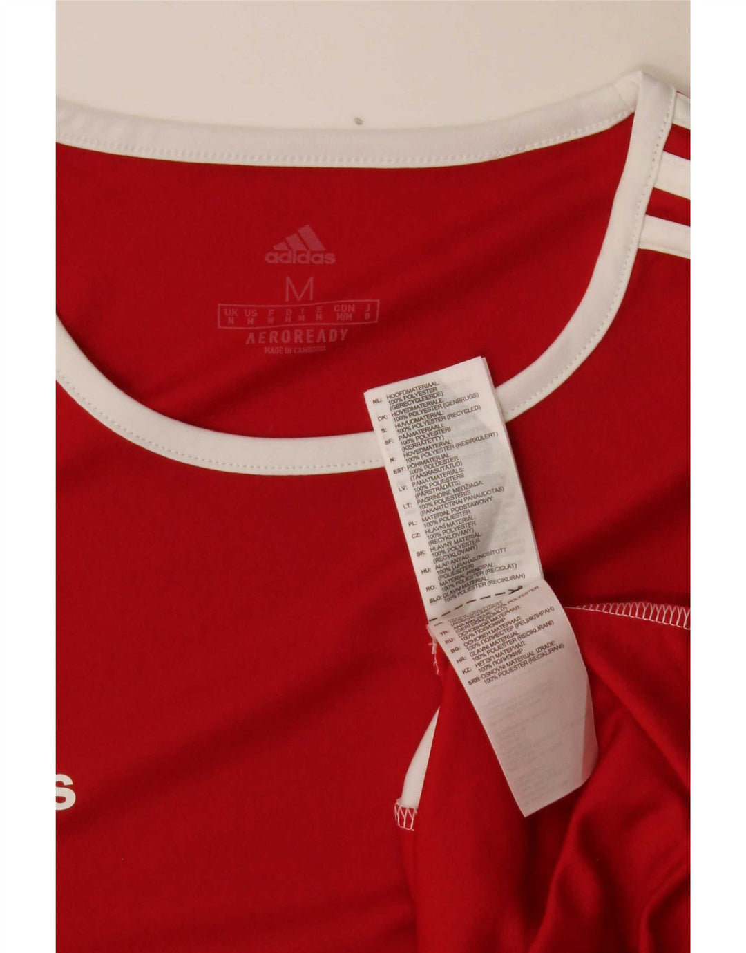Adidas Ανδρικό T-Shirt Aeroready Top Medium Red Colorblock Πολυεστέρας