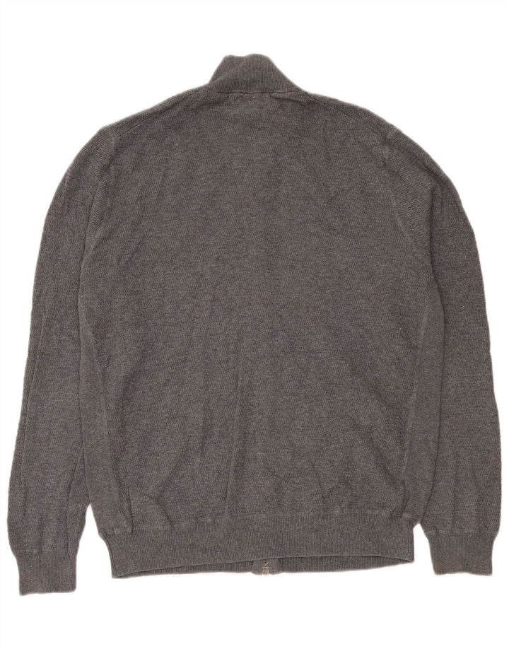 Massimo Dutti Ανδρικό πουλόβερ ζακέτα με φερμουάρ XL γκρι