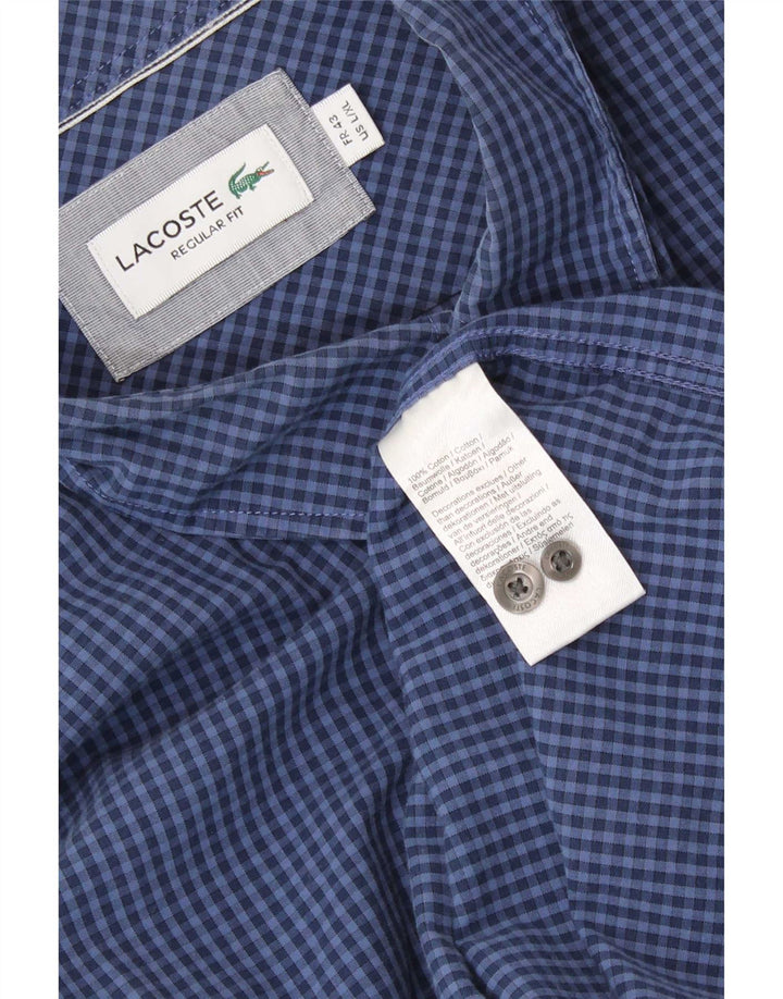 Ανδρικό πουκάμισο Lacoste Regular Fit Νούμερο 43 Μεγάλο μπλε βαμβακερό Gingham