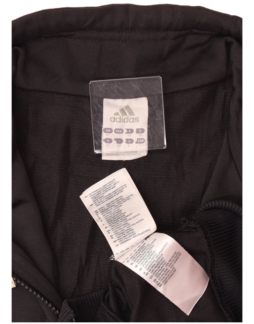 Γυναικεία αθλητική φόρμα ADIDAS Top Jacket UK 12 Medium Black Polyester