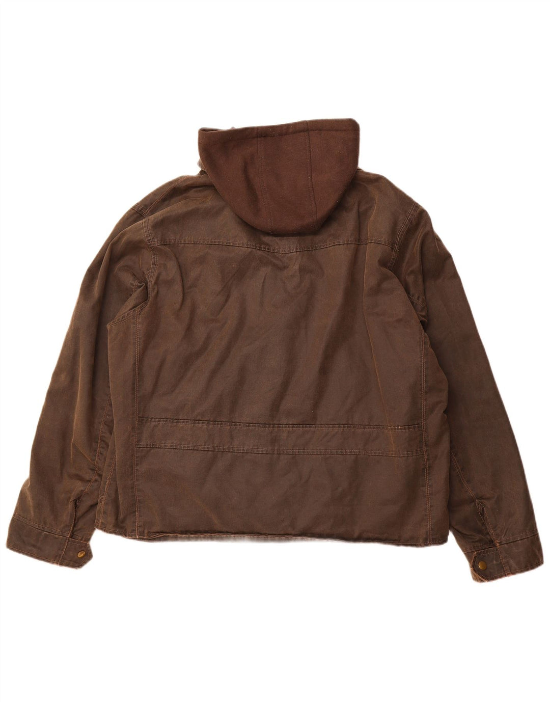 HARD ROCK CAFE Ανδρικό κερωμένο τζάκετ Λονδίνο με κουκούλα UK 44 2XL Καφέ βαμβάκι