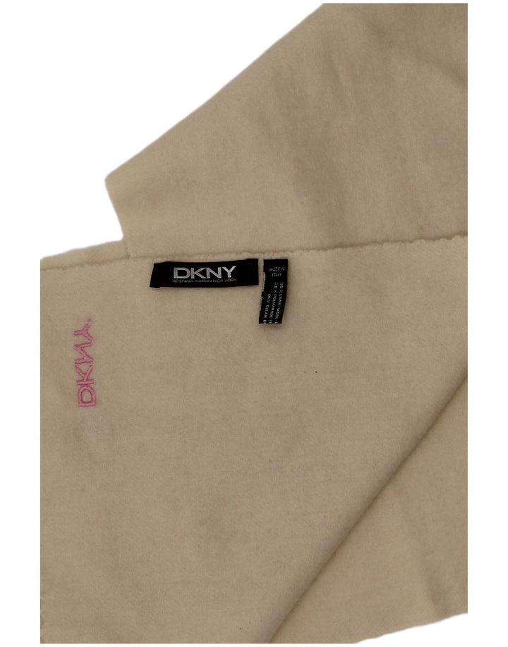 Dkny Γυναικείο Ορθογώνιο Μαντίλι Μονό Μεγέθους Από Λευκό Μαλλί