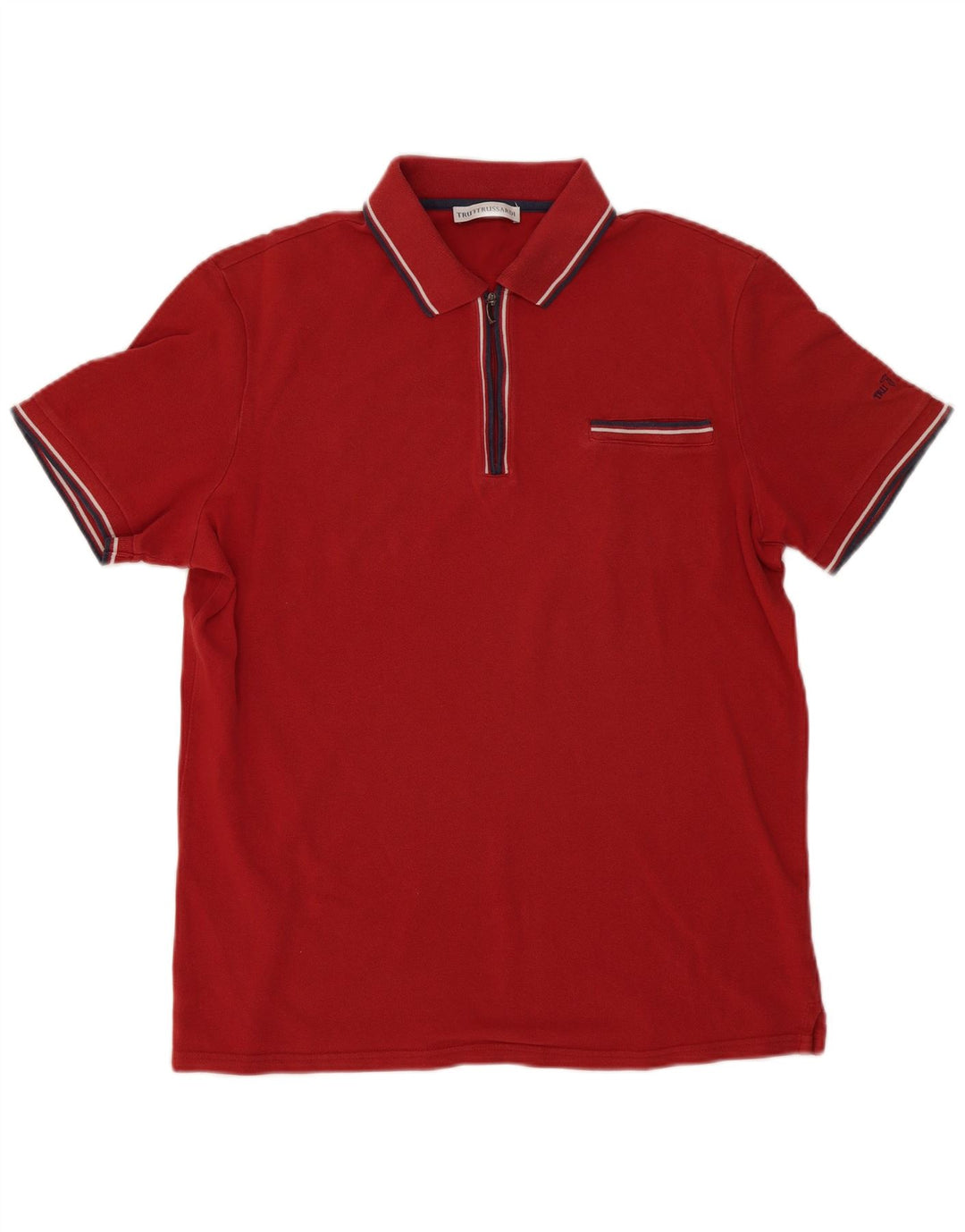 Trussardi Ανδρικό μπλουζάκι πόλο 2XL κόκκινο ριγέ