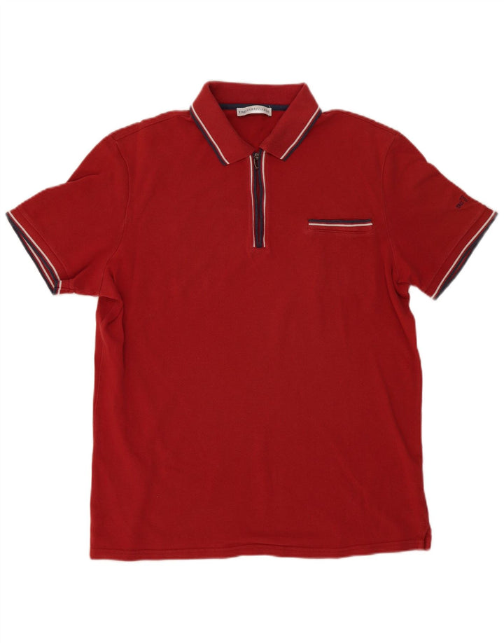 Trussardi Ανδρικό μπλουζάκι πόλο 2XL κόκκινο ριγέ