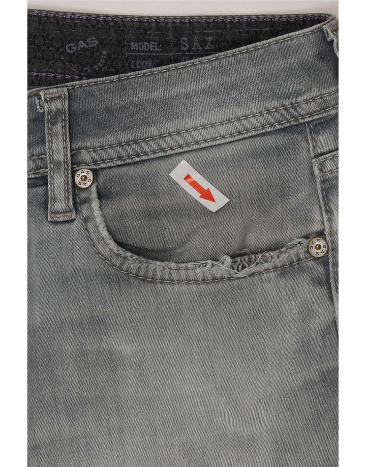 Gas Γυναικείο Slim Jeans W32 L29 Γκρι βαμβακερό