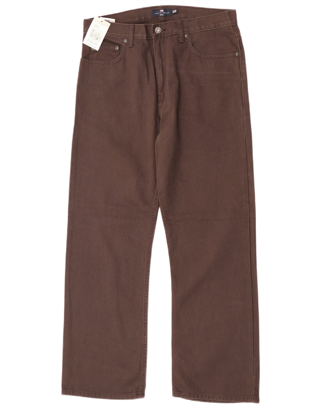 Marks & Spencer Ανδρικό Μπλε Harbor Straight Jeans W32 L29 Καφέ βαμβακερό