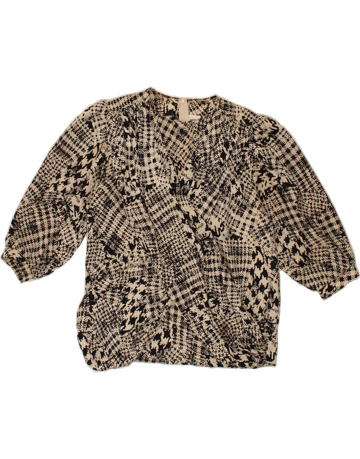 FRANKEN WALDER Womens 3/4 Sleeve Blouse Top EU 40 Medium Beige Houndstooth Vintage Franken Walder and Second-Hand Franken Walder from Messina Hembry 