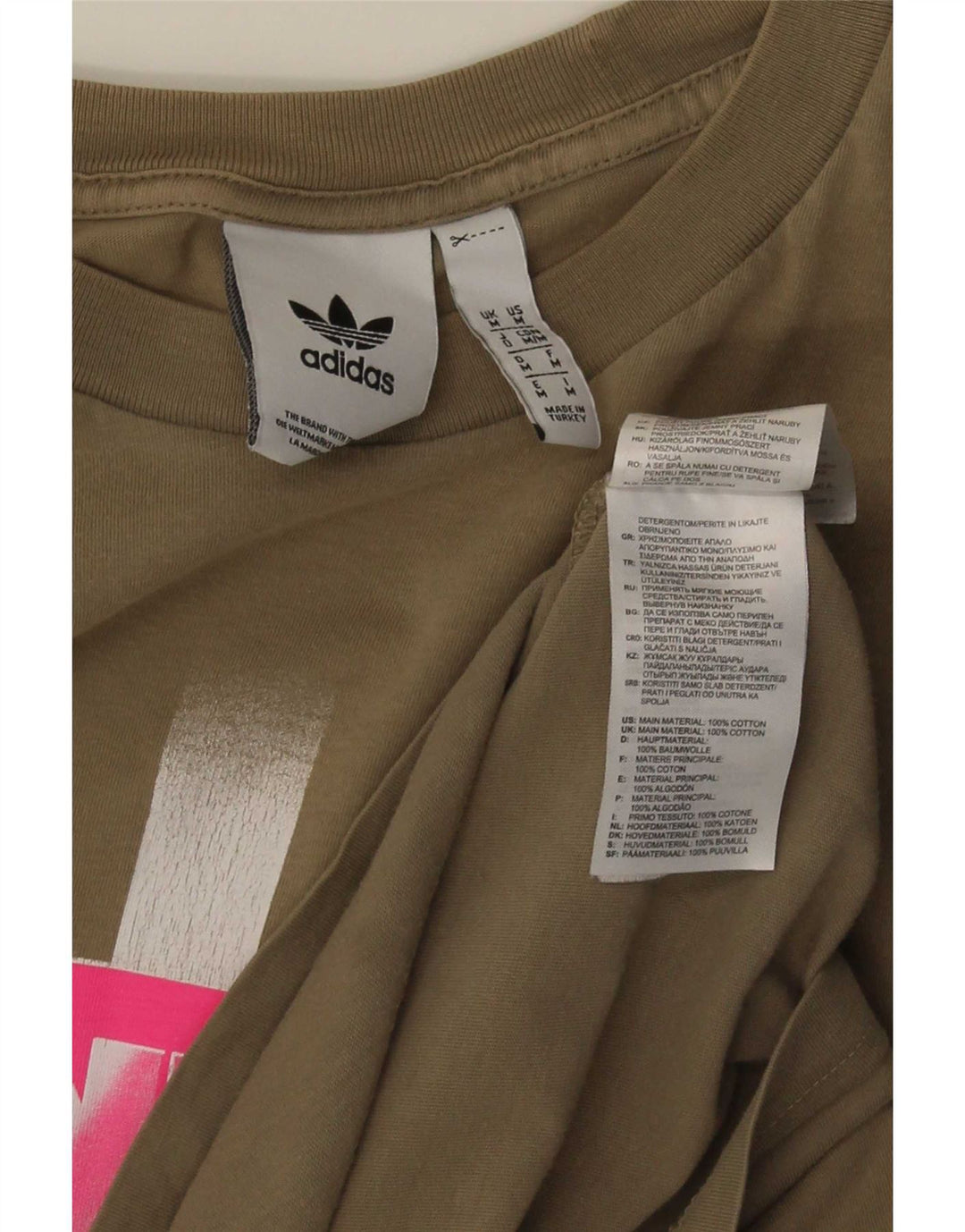 Ανδρικό γραφικό T-Shirt Adidas Top Medium Khaki Cotton