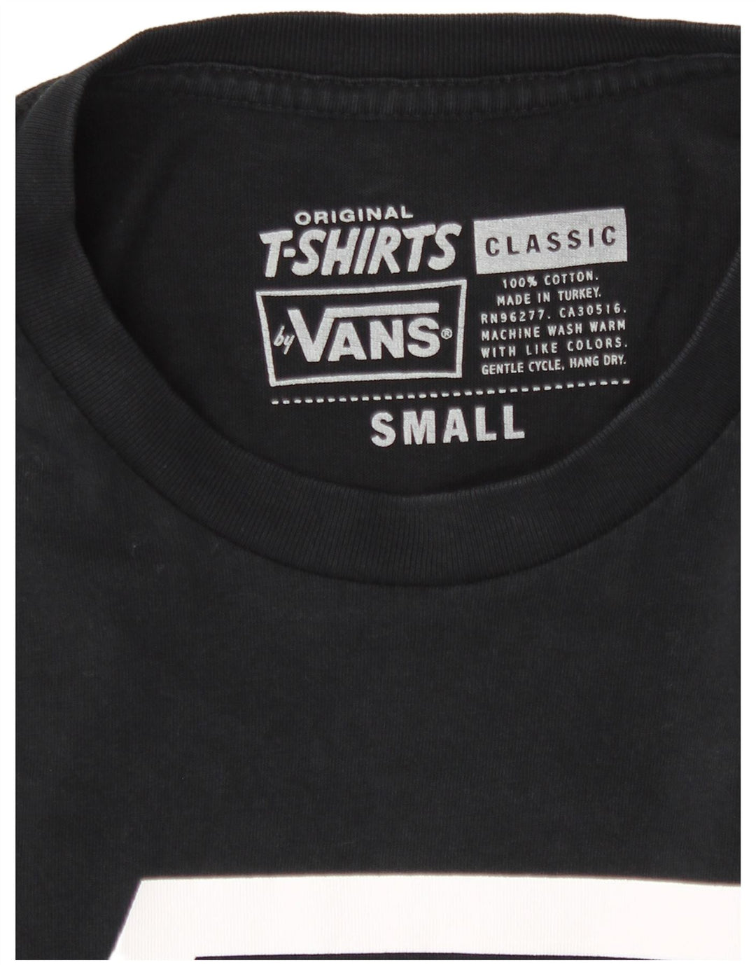 Vans Ανδρικό κλασικό γραφικό T-Shirt Top Μικρό μαύρο βαμβακερό