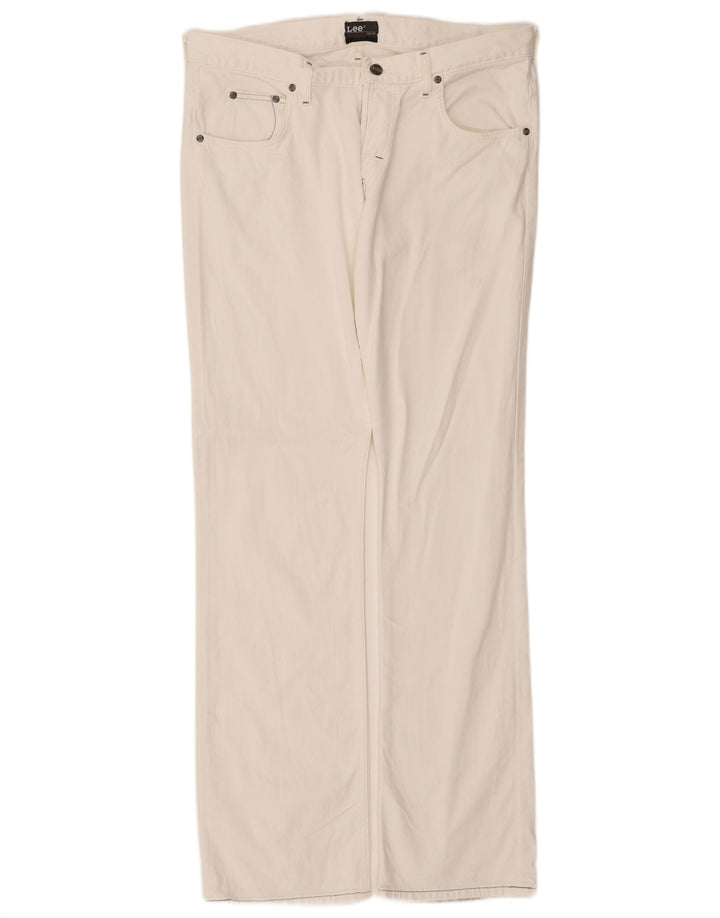 Lee Mens Knox Straight Jeans W36 L34 Λευκό βαμβακερό