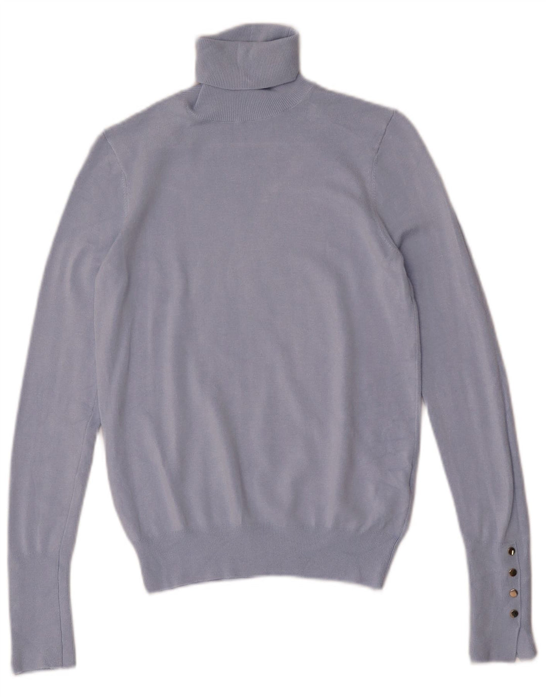 Zara Γυναικείο πουλόβερ με ρολό λαιμόκοψη UK 10 Small Blue Viscose