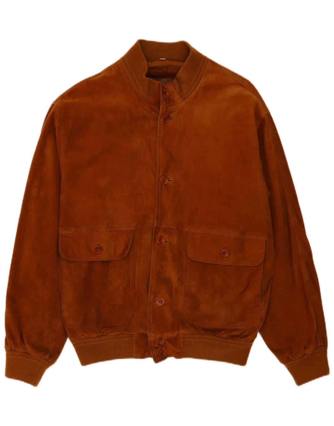 Vintage Ανδρικό Suede Bomber Jacket IT 54 2XL Καφέ Δερμάτινο
