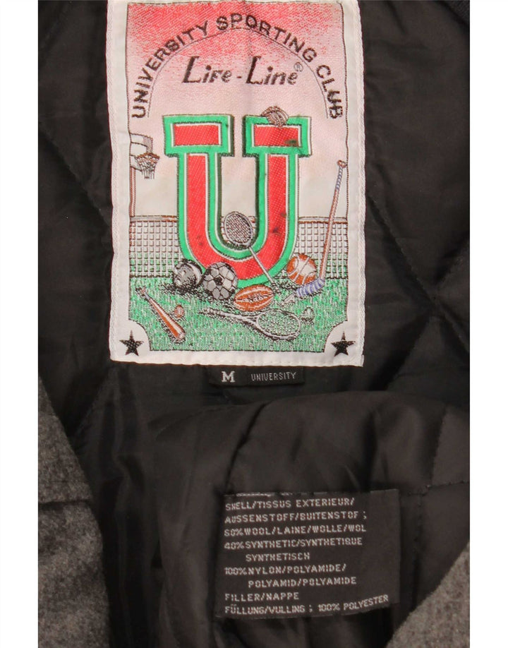 Ανδρικό γραφικό μπουφάν Life Line UK 38 Μαλλί μεσαίου γκρι χρώματος
