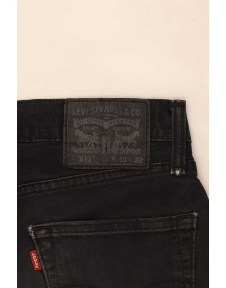 Ανδρικό τζιν σορτς Levi's 511 W30 Μεσαίο μαύρο βαμβακερό