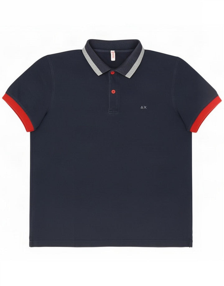 Sun68 Ανδρικό πουκάμισο Polo Medium Navy Blue Colourblock