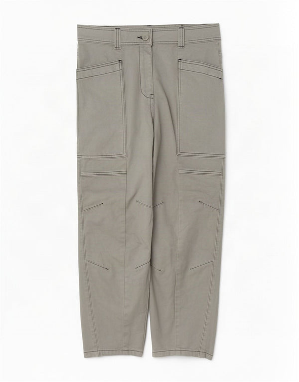 Topshop Γυναικεία Ψηλόμεση Φαρδιά Παντελόνια Cargo UK 10 Small W27 L27 Grey