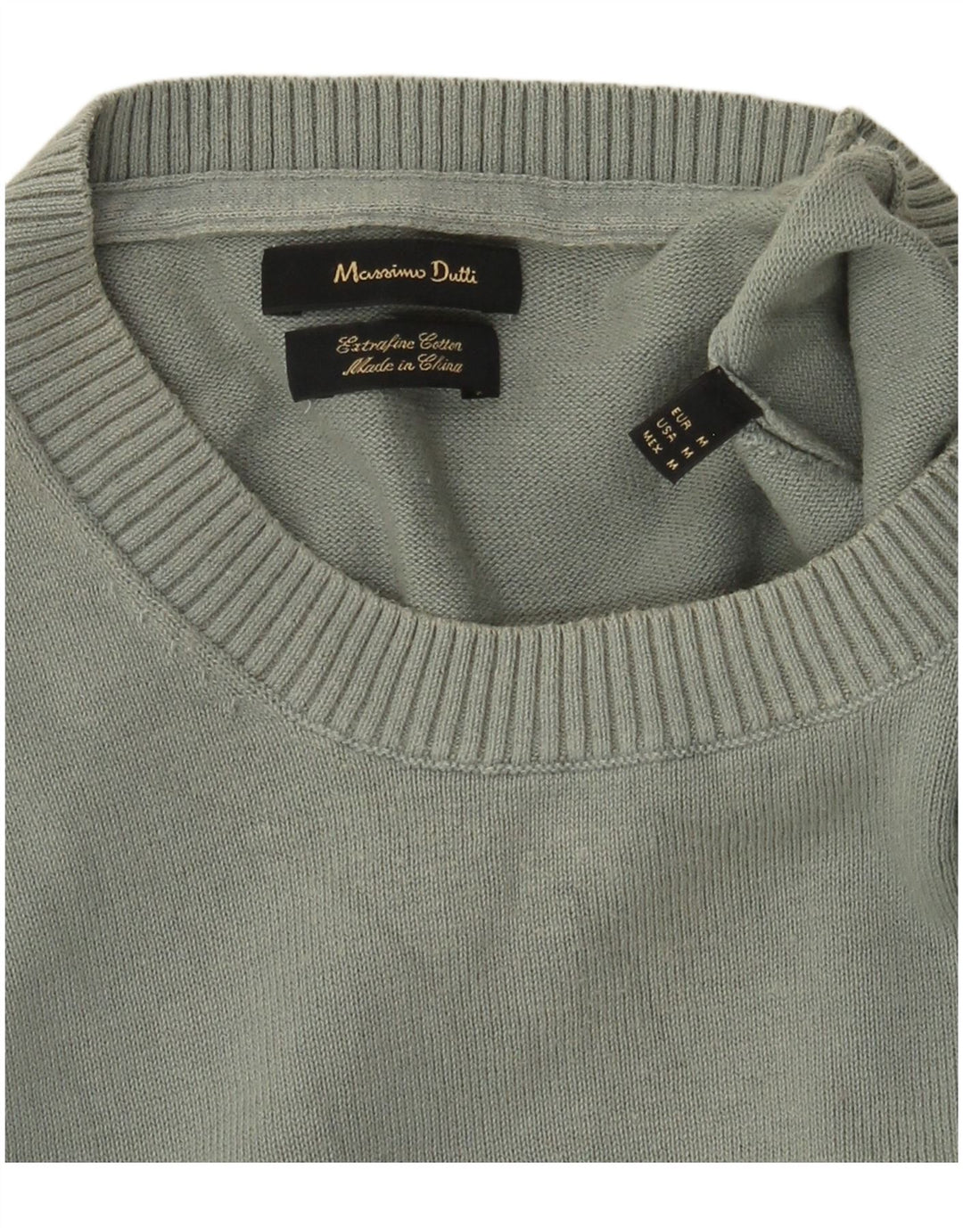Ανδρικό πουλόβερ Massimo Dutti Crew Neck Jumper Μεσαίο πράσινο