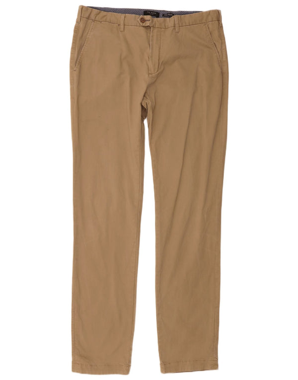 Ted Baker Ανδρικό ίσιο παντελόνι Chino W36 L36 Μπεζ βαμβακερό