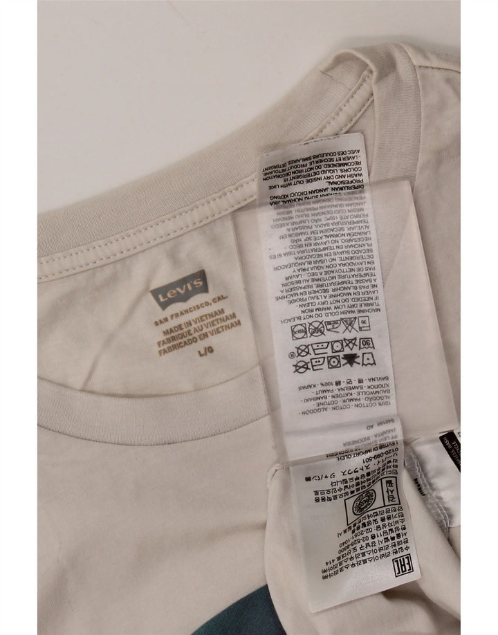 Ανδρικό γραφικό μπλουζάκι LEVI'S Μπλουζάκι μεγάλο σε λευκό βαμβακερό