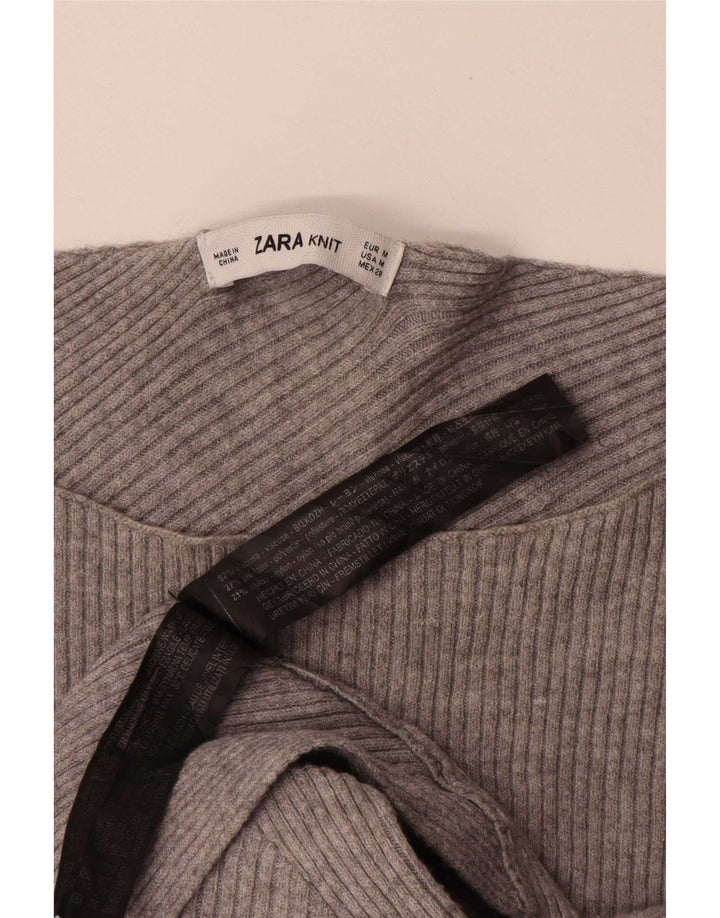 Zara γυναικείο τοπ μακρυμάνικο UK 12 μεσαίο γκρι βισκόζη