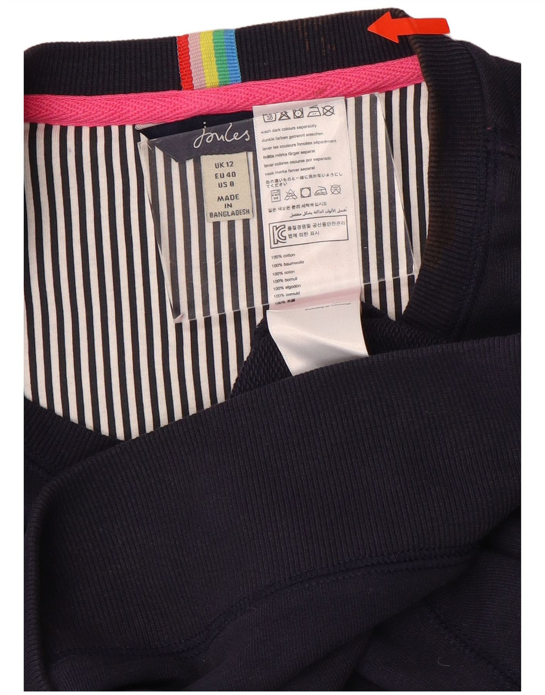 JOULES Γυναικείο φούτερ υπερμεγέθη Jumper UK 12 Μεσαίο Navy Blue βαμβακερό