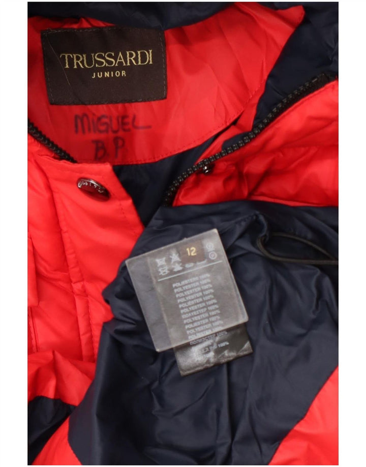 Μπουφάν Trussardi Boys Graphic Hooded Gedded Jacket 11-12 Years Red Polyester