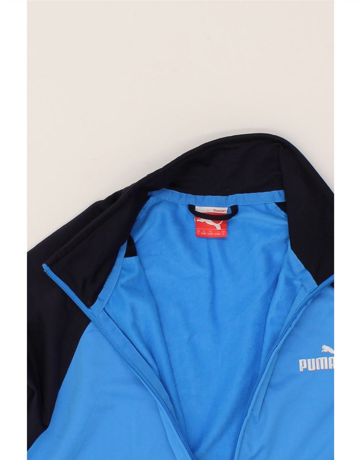 PUMA Mens Tracksuit Top Jacket Large Blue Colourblock Polyester Vintage Puma and Second-Hand Puma from Messina Hembry 