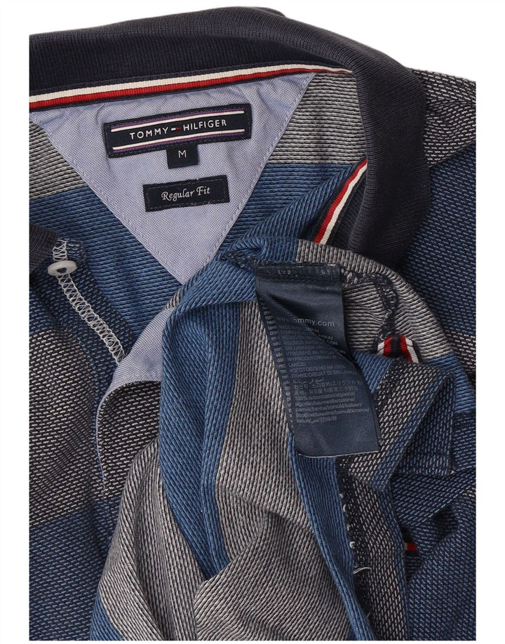 Tommy Hilfiger Ανδρικό πουκάμισο Polo με κανονική εφαρμογή, Βαμβακερό μεσαίο μπλε ριγέ
