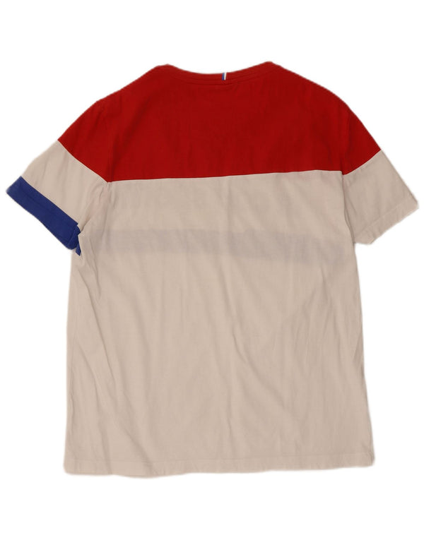 Ανδρικό γραφικό T-Shirt Le Coq Sportif Top Large White Colourblock