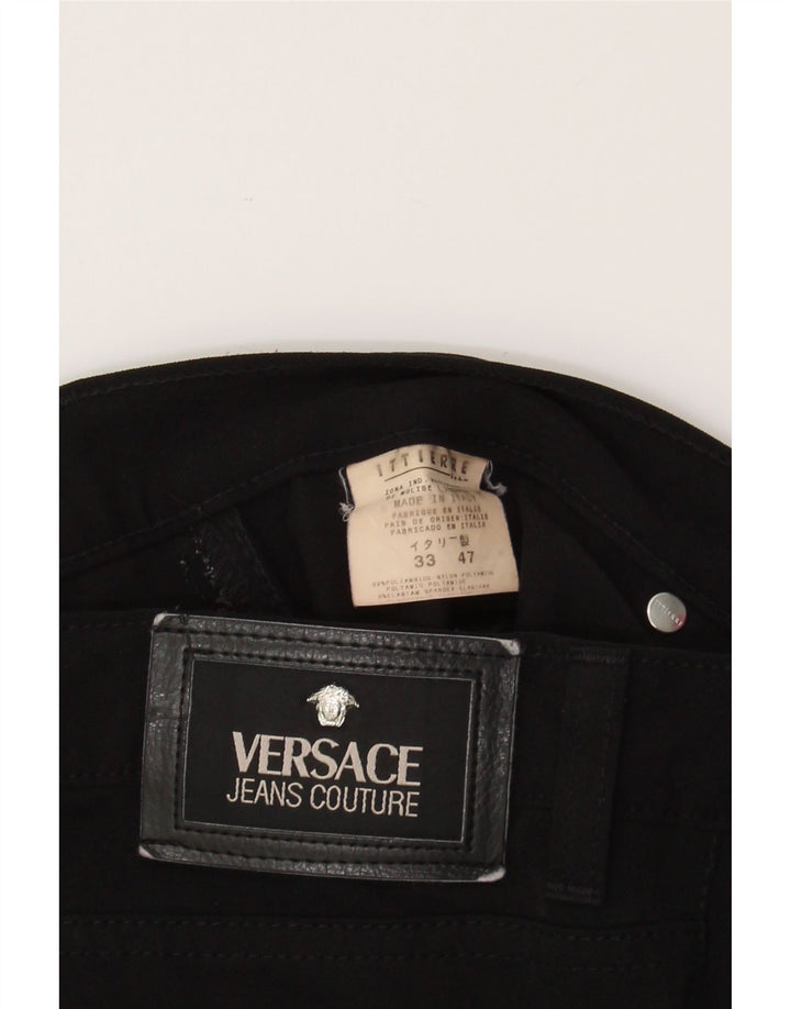 VERSACE Womens Straight Casual Trousers W33 L29 Black Polyamide Vintage Versace and Second-Hand Versace from Messina Hembry 