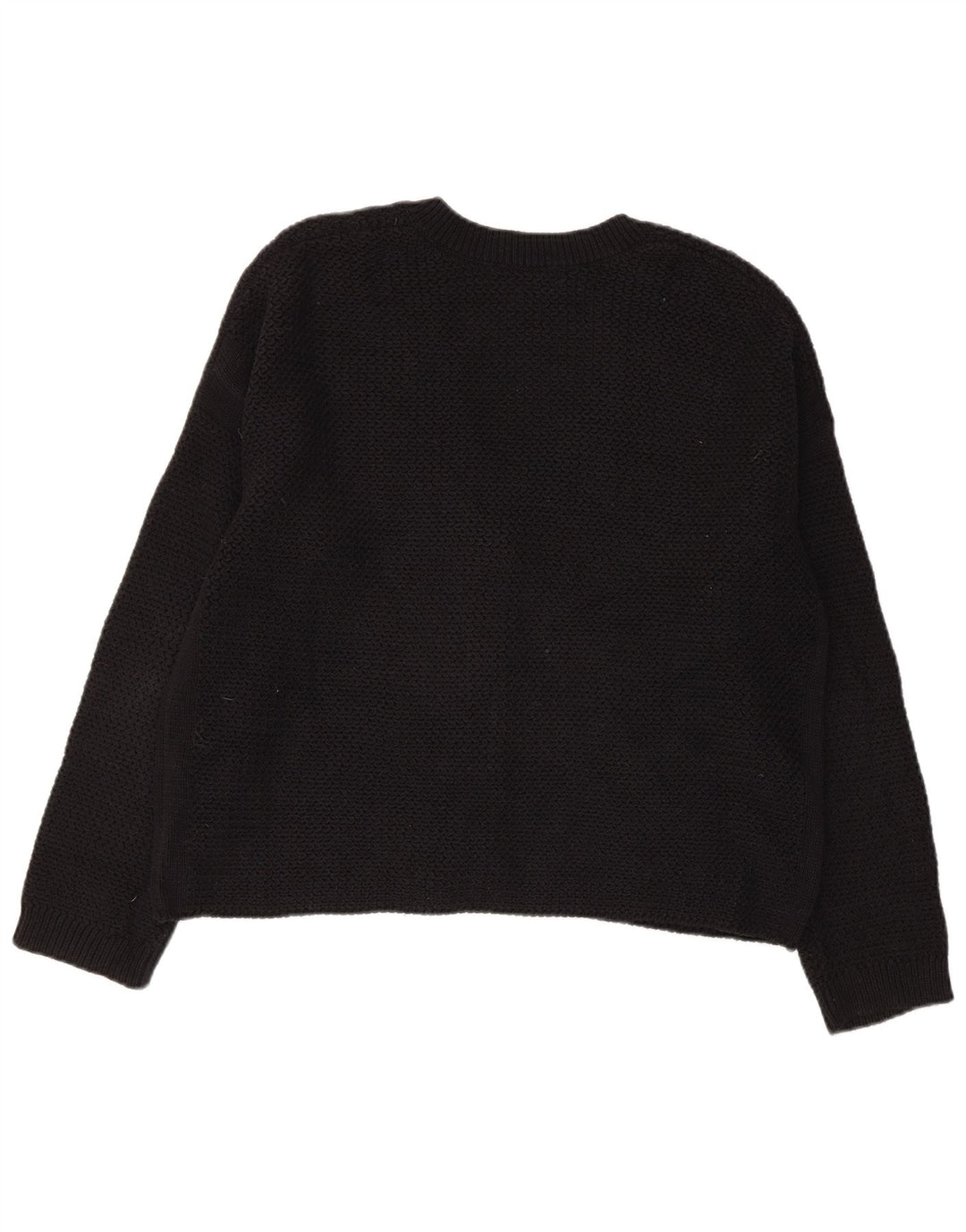 MARKS & SPENCER Γυναικείο πουλόβερ Crop Cardigan UK 14 μεσαίο μαύρο βαμβακερό