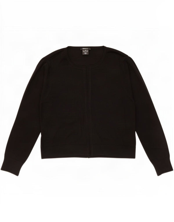 Dkny Γυναικείο ανοιχτό πουλόβερ ζακέτα UK 18 XL Μαύρο Πολυεστέρας
